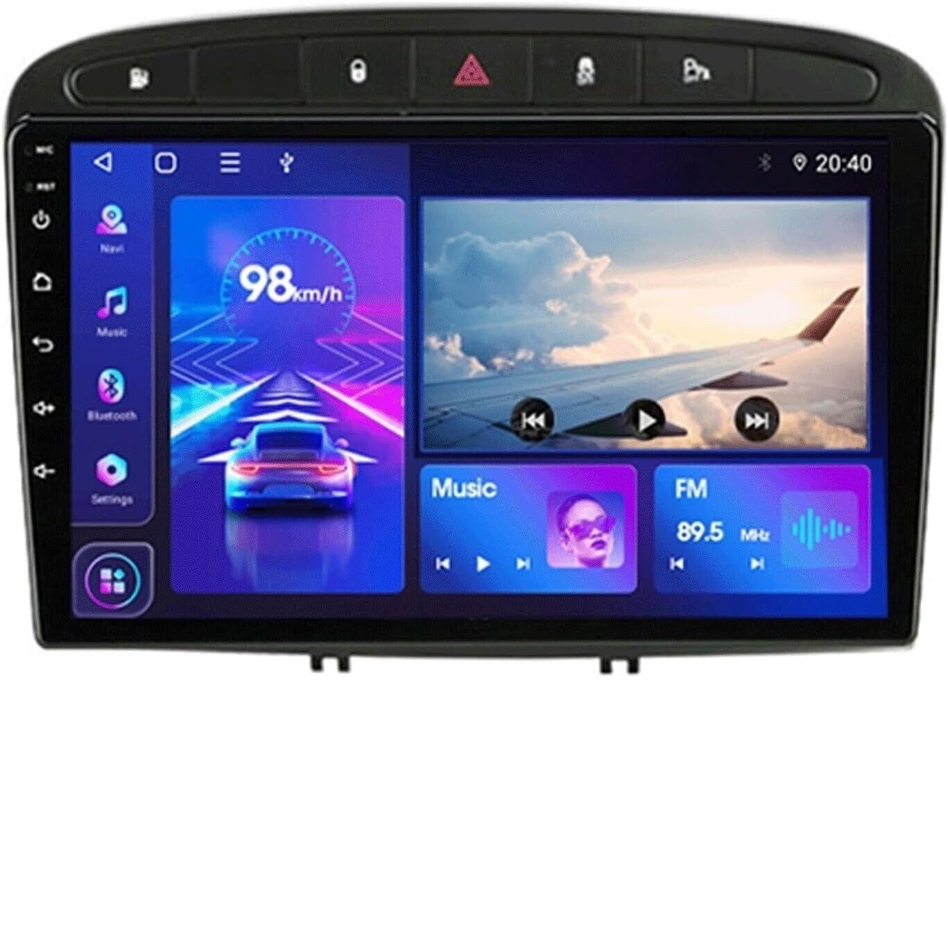 Autoradio 1 Din Bluetooth 5.1 Con Vivavoce, Radio FM, 2 USB, AUX, SD, Telecomando E Controllo APP – 7 Colori Di Retroilluminazione